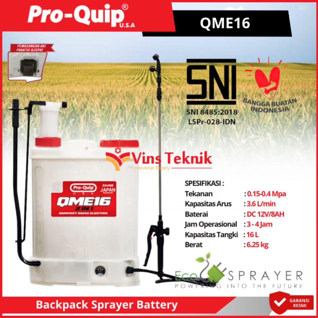 SPRAYER SEMPROTAN CAS BATERAI 16L PRO QUIP
