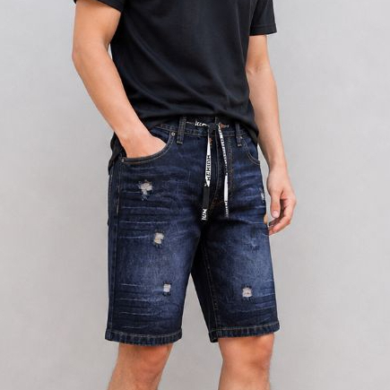 Celana Jeans Pendek Sobek Pria Jumbo Snow Tacling Distro