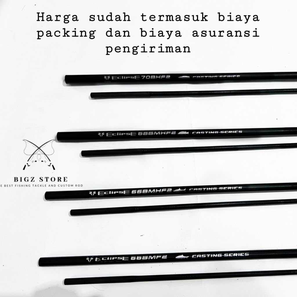 LYCAN ECLIPSE CASTING BLANK CARBON SAMBUNG 2 POWER 1-3 2-6 5-10 6-12 8-14 8-17 10-20 LBS PANJANG 213
