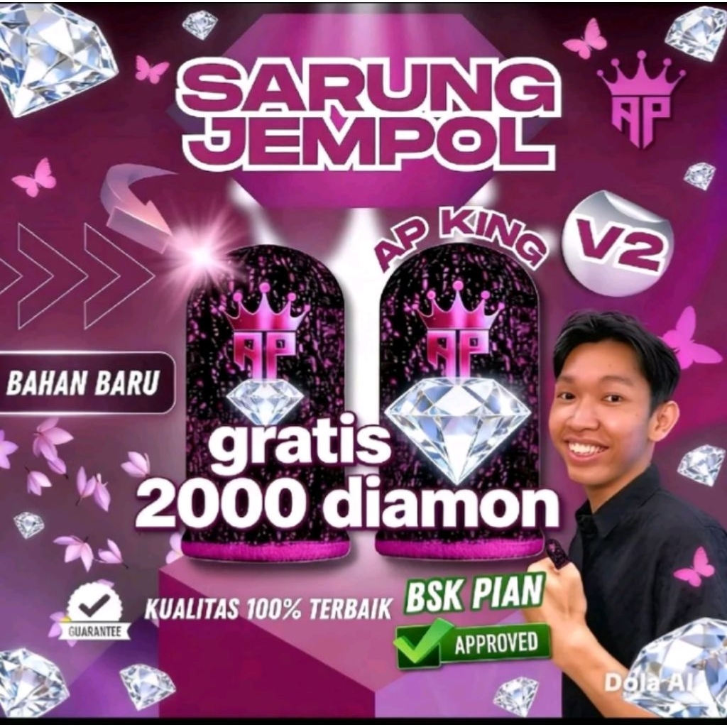 BONUS 2000 DIAMOND SARUNG JEMPOL AP KING ANDRA ST V2 WARNA RANDOM LOGO REFLECTIVE RESPONSIVE + SENSI