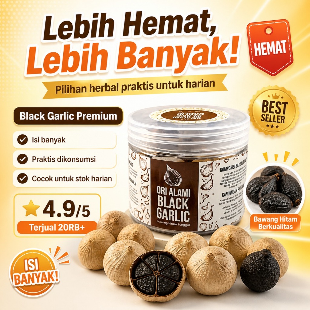Natura Black Garlic Bawang Hitam Tunggal Solo 250 Gram Premium Kualitas Super
