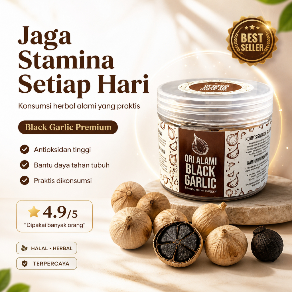 Natura Black Garlic Solo Bawang Hitam Tunggal Premium 250 Gram Asli Fermentasi cod
