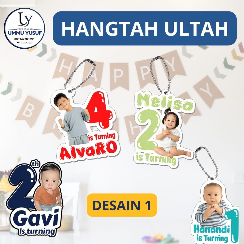 HangTag Ulang Tahun Costum Foto dan Nama / Hangtag Costum