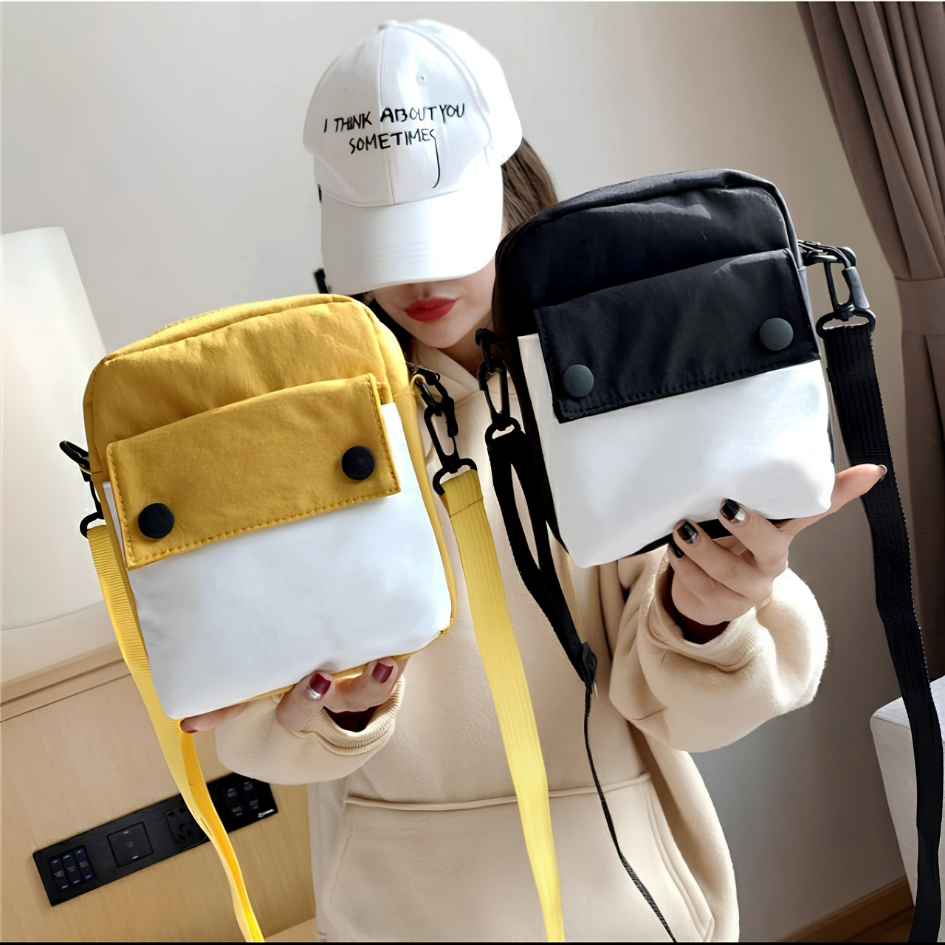 dem_sare - Tas-Selempang Anak Perempuan Laki Laki Sling Bag Mini Kanvas Motif Polos