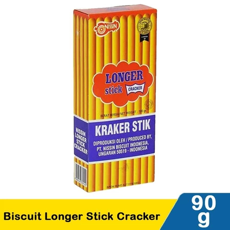 Biscuit Nissin Longer Stick  Kemasan 1 Box Isi 90 Gram Cemilan Kue Kering Biskuit