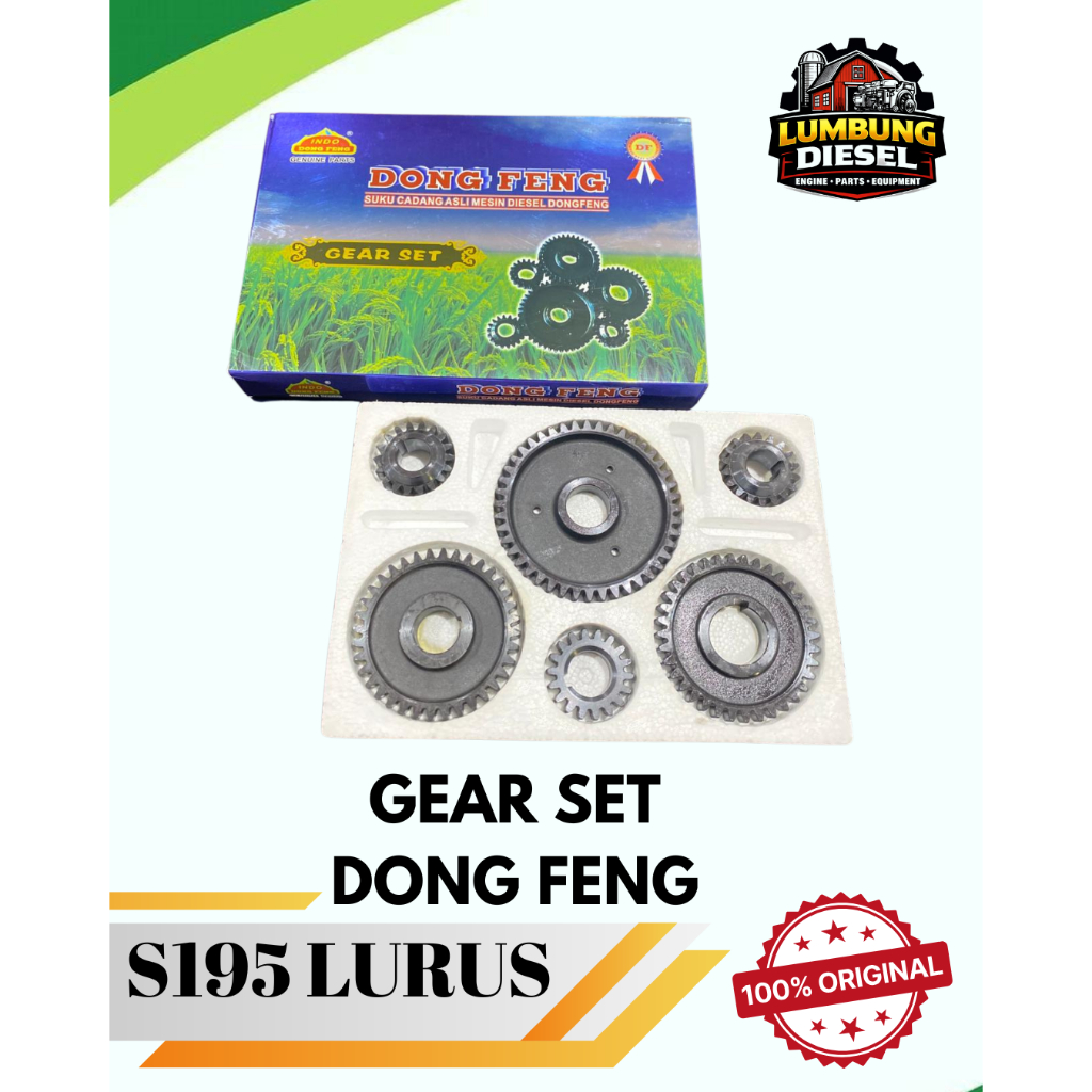Gear Set Dong Feng S195 Lurus Black Original / Gir Set Mesin Diesel DF S-195 / Gear Set Model Lurus 