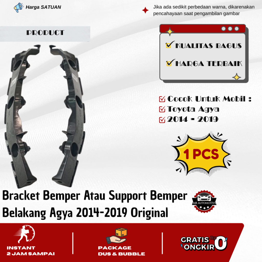 Bracket Bemper Atau Support Bemper Belakang Agya 2014-2019 Original