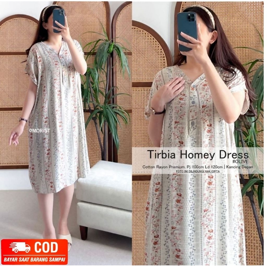 MORIST DASTER TIRBIA & RUIFI SERIES HOMEDRESS PENDEK BAHAN RAYON PREMIUM BUSUI FRIENDLY BAJU IBU HAM
