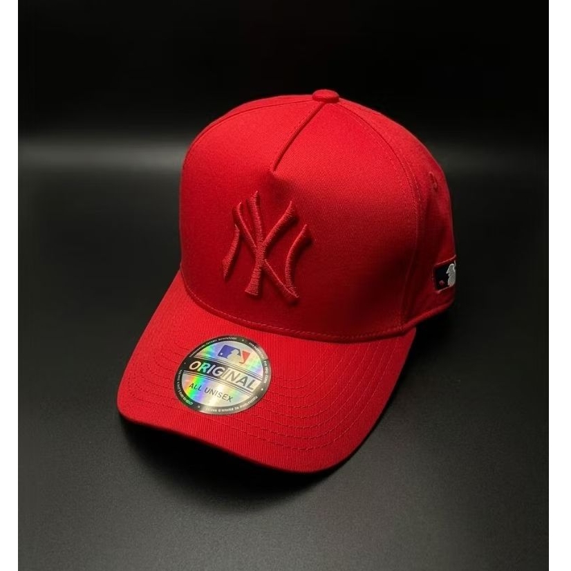 Topi Pria Wanita Logo NY Merah Bahan Merah Topi Premium