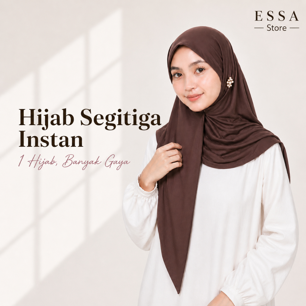 ESSA Hijab Segitiga Instan Jersey 135 GSM Flowy Banyak Style