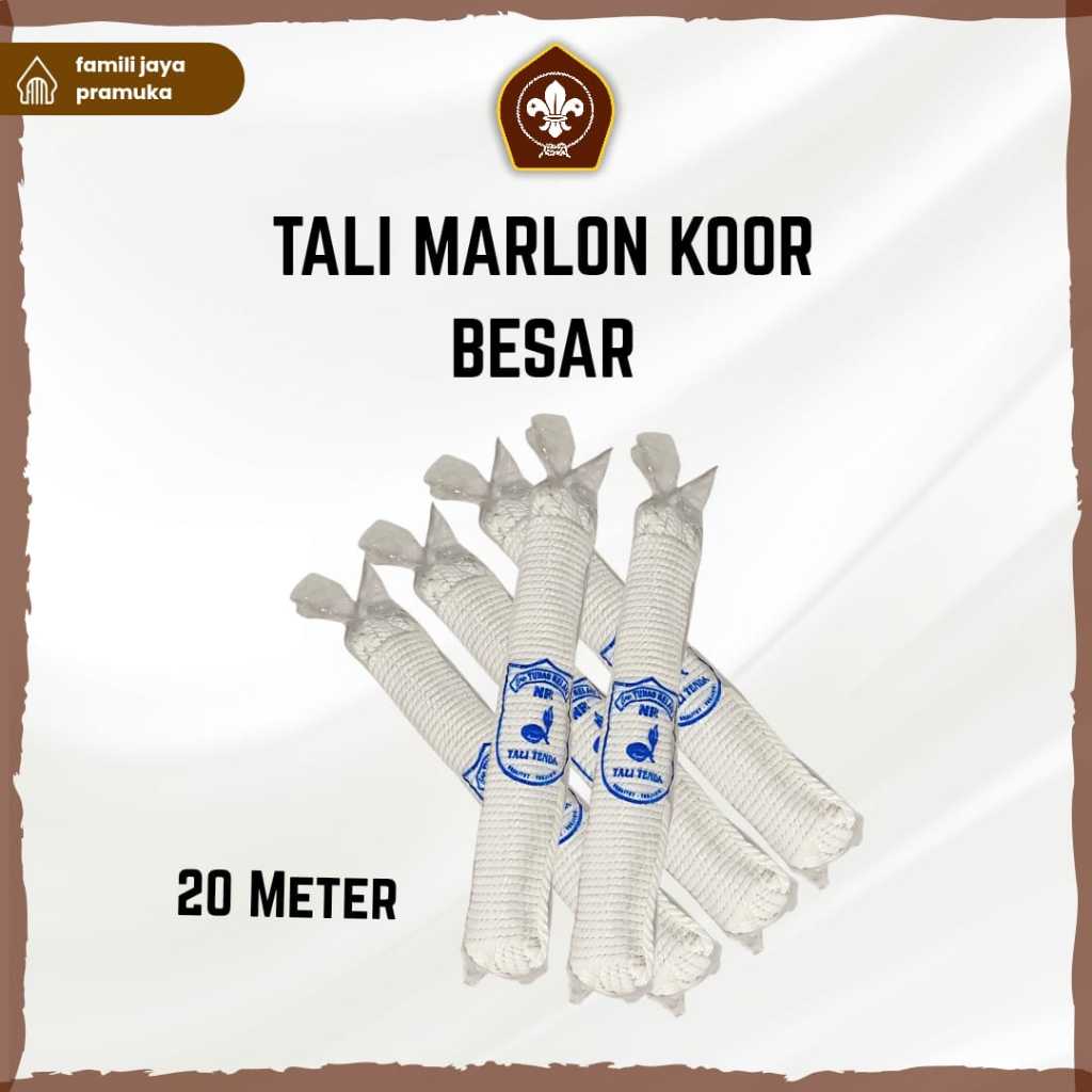 Tali Pramuka Tali Koor Tambang Serat Putih Pramuka 20 Meter Besar - 1 Pcs