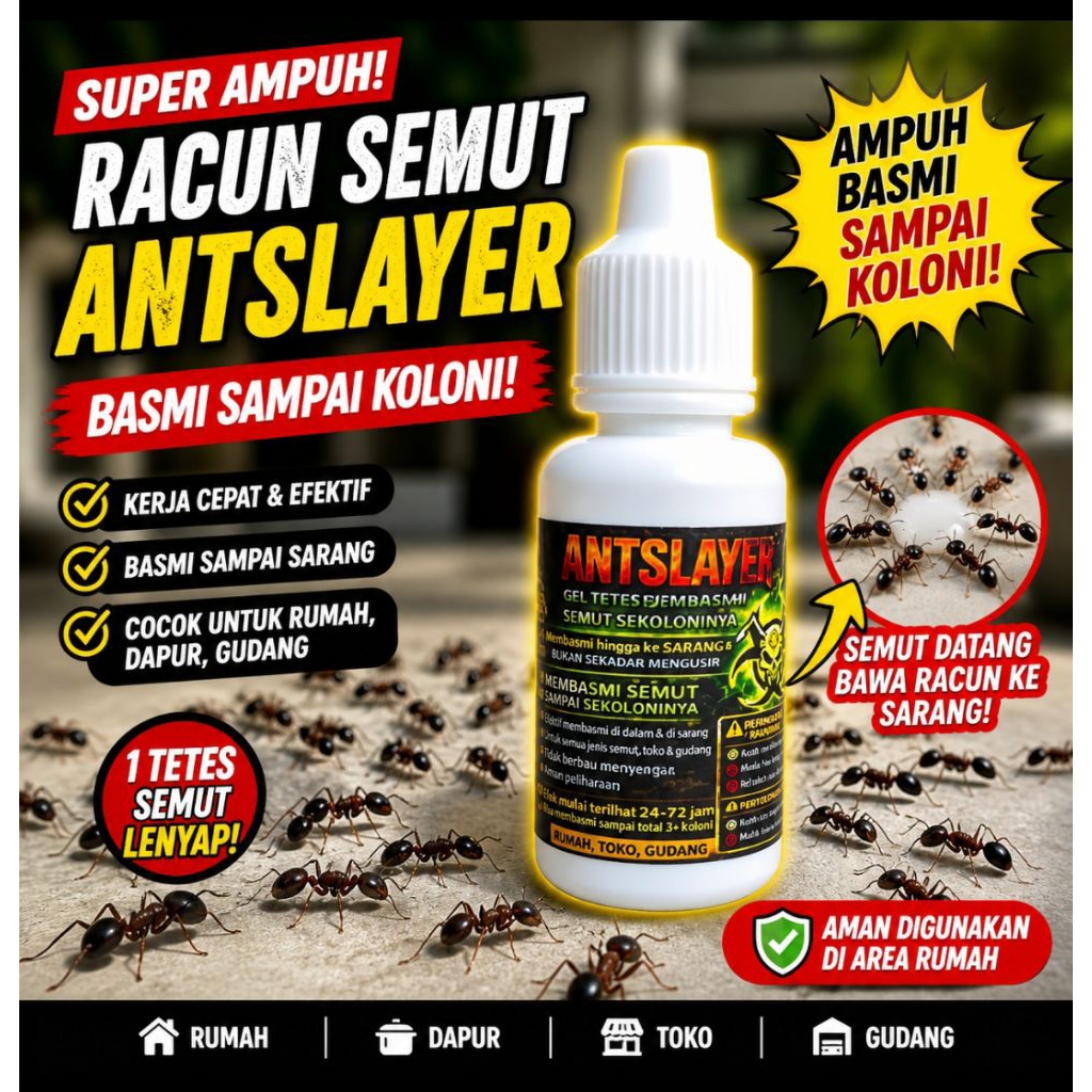 RACUN PEMBASMI SEMUT ANTSLAYER SUPER AMPUH OBAT RACUN ANTI SEMUT PENGUSIR SEMUT MERAH SEMUT RANGRANG