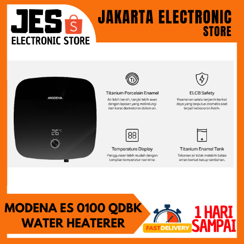 MODENA ES 0100 QDBK Electric Storage Water Heater 10 Liter 200 Watt | Titanium Porcelain Enamel - In
