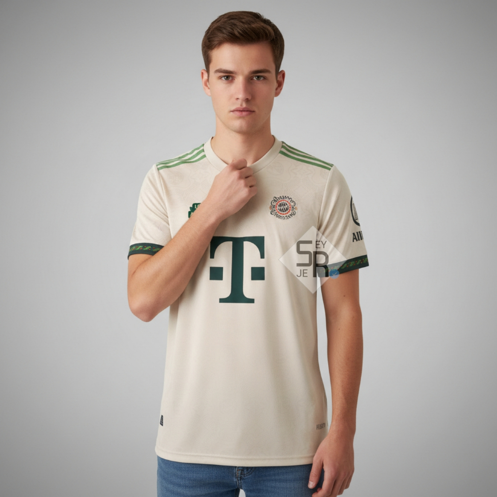 PLAYER ISSUE Byrn Mnchn Oktoberfest 2025 2026 Jersey Baju Sepak Bola Warna Crem Pi Pasang Custom Sab