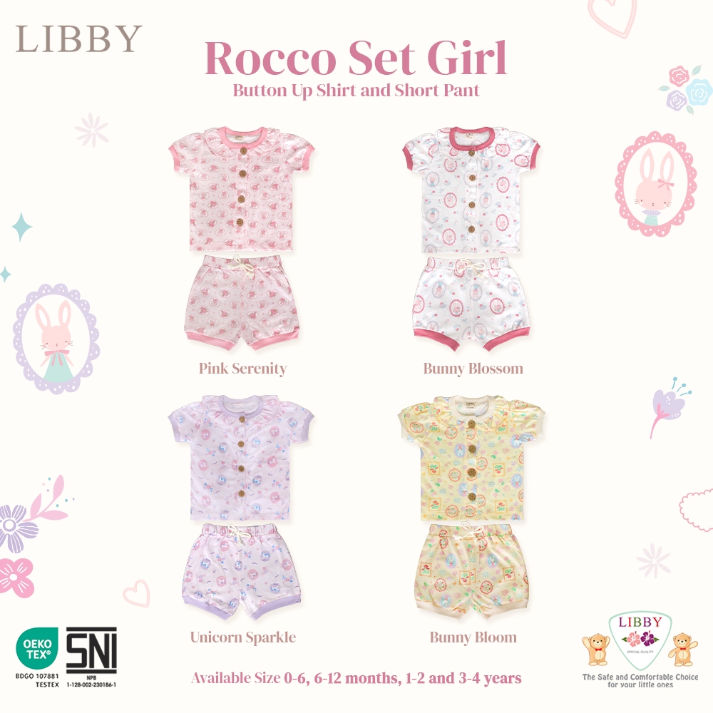 Libby Rocco Set Girl | Baju Bayi Perempuan | Libby Setelan Anak Perempuan