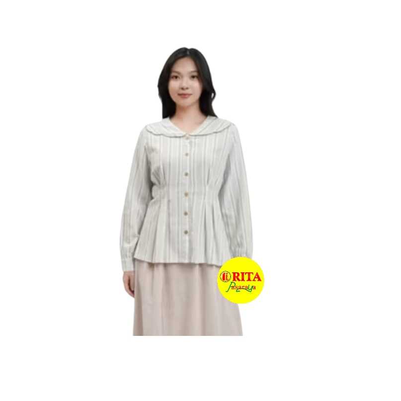 Exit Atasan Blouse Motif Garis Wanita / Blouse Wanita