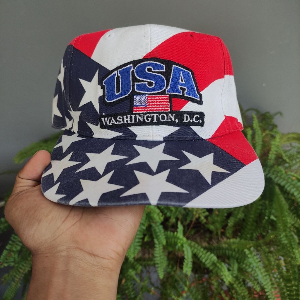 TOPI VINTAGE USAFLAG PATCH BORDIR