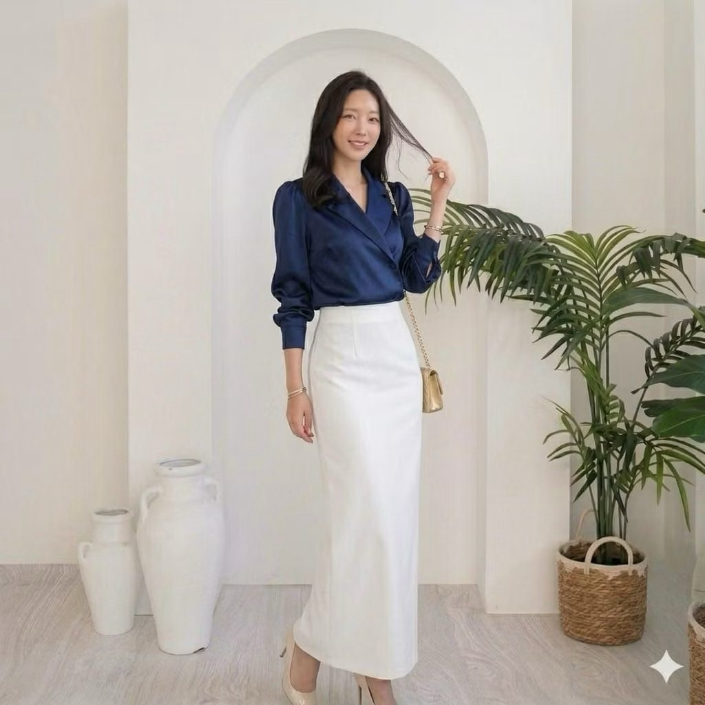 ROK KERJA WANITA/ROK SPAN RAMPEL BELAKANG - Rok yang Lagi Viral Terbaru