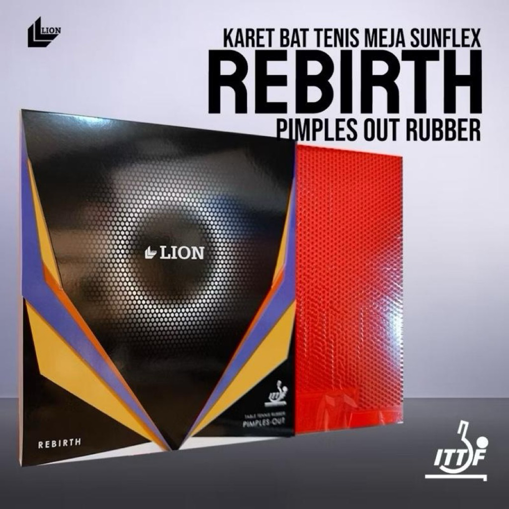 Karet Bet Pingpong Tenis Meja LION REBIRTH Bintik Semi Panjang Original