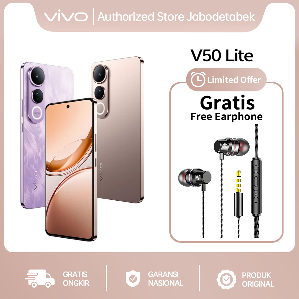 NEW vivo V50 Lite 4G 8+256 Borderless Immersive Screen, Sony IMX882, 6500mAh Battery+90W Flashcharge