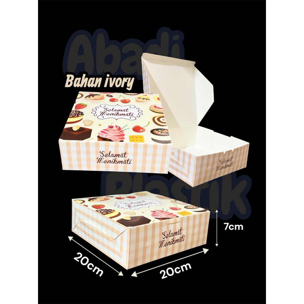 ( DUS NASI PREMIUM PASTRI ) DUS NASI IVORY MOTIF PASTRI / KOTAK NASI / KOTAK NASI UKR 20x20-100 PCS