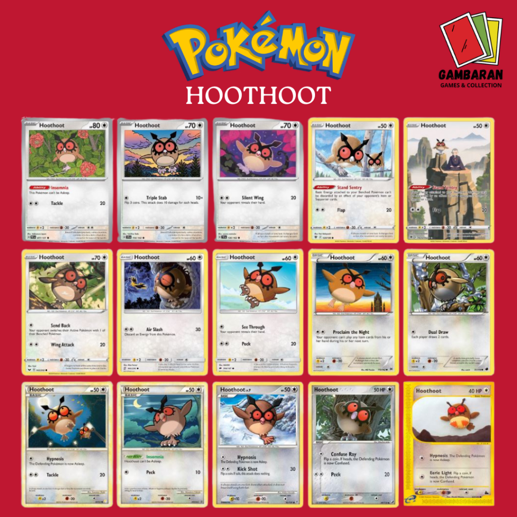 Hoothoot sv8a MA3 S9a AS2b TEF SV5K M2a CSV9.5 Kartu Pokemon Indonesia English Japan China TCG