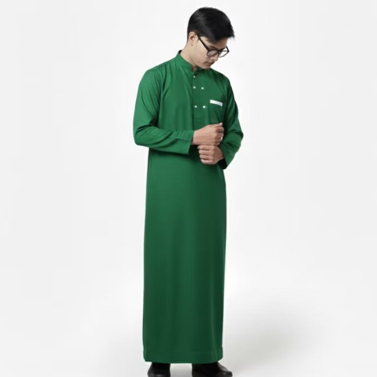AEVOLARIC Jubah Gamis Dewasa Hijau