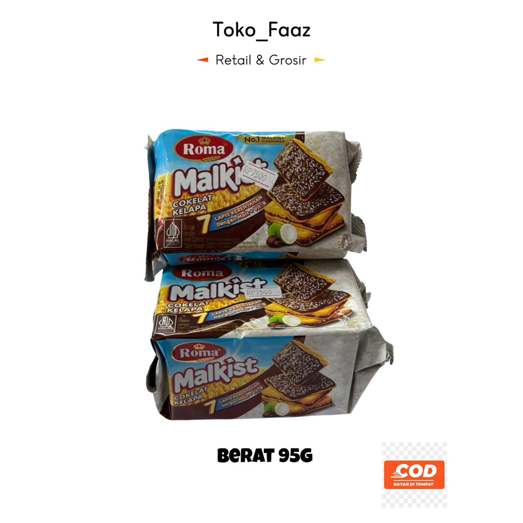 BISKUIT MALKIS ROMA TABUR KELAPA|COKLAT|ABON 95g