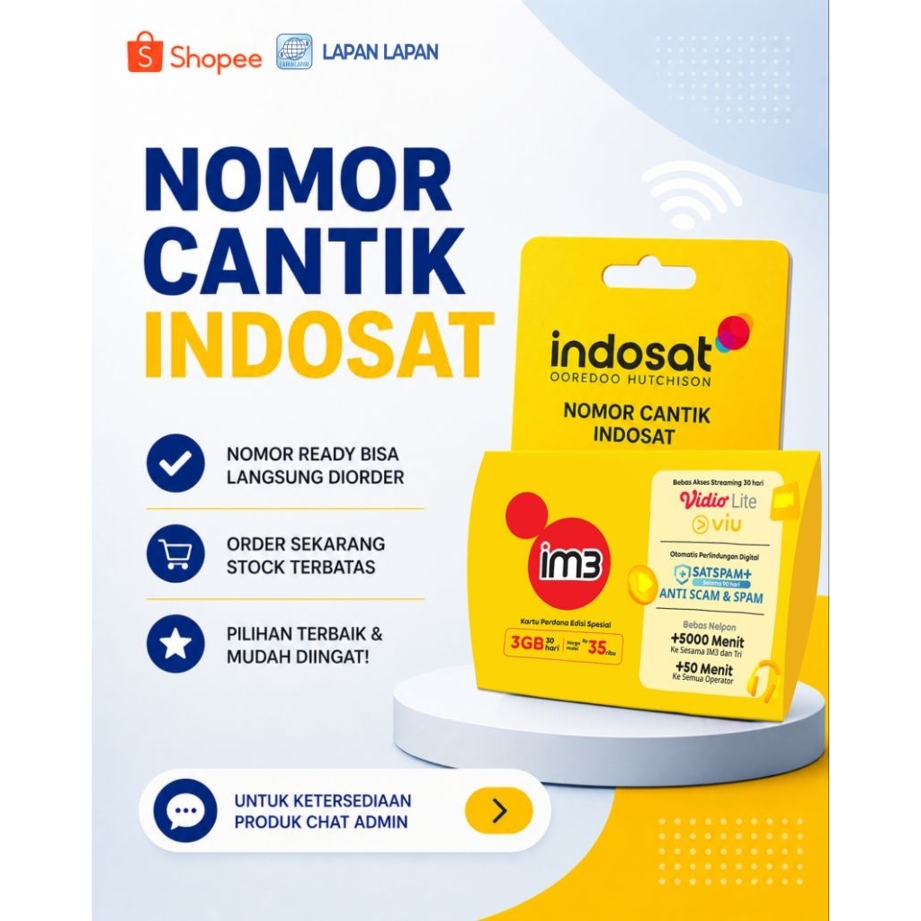KARTU PERDANA NOMOR CANTIK IM3