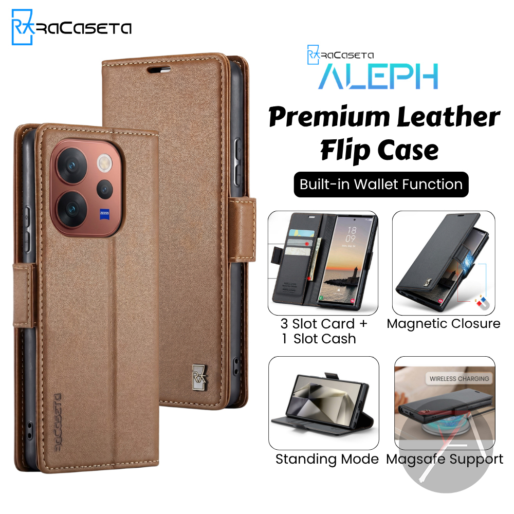 raCaseta ALEPH Flip Case untuk Vivo V70 FE Lite V60 V50 V40 V30 Pro V30E V29 V29E V27 V27E X300Pro X