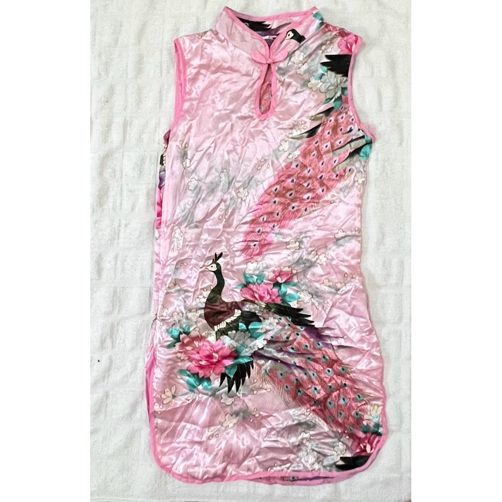 Dress cheongsam qipao anak perempuan size 6-7 tahun preloved
