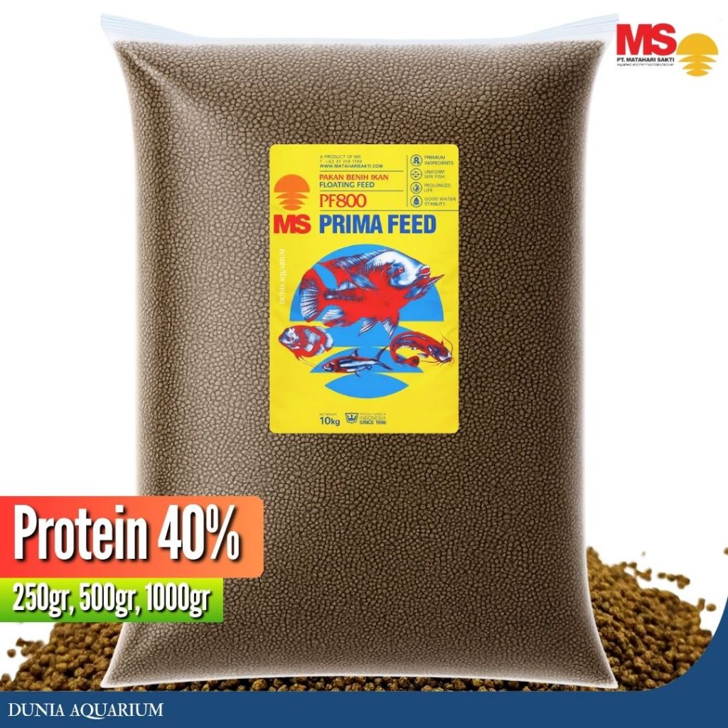 PF 800 Pakan Benih Ikan Protein 40% / Pelet Benih Ikan Glofish, Pelet Ikan Guppy - PF 800