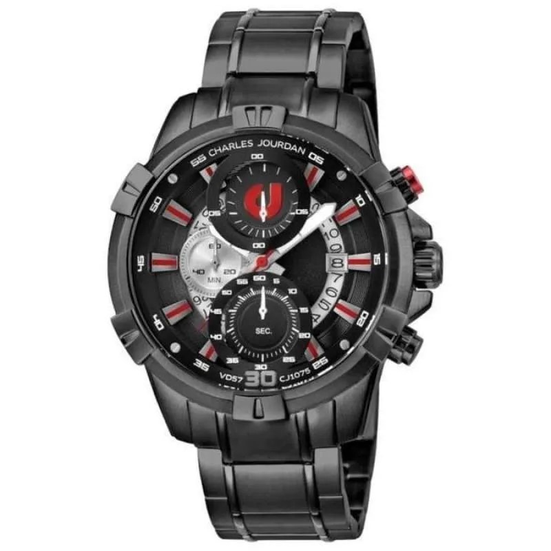 Charles Jourdan CJ1075-1732C Jam Tangan Pria Sport Chronograph Stainless Steel 10ATM