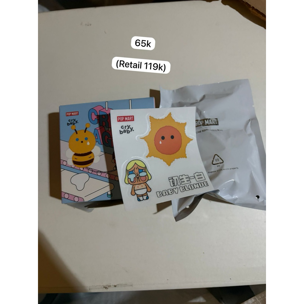 Crybaby Baby Blonde Crying Again Pin Original Popmart Indonesia