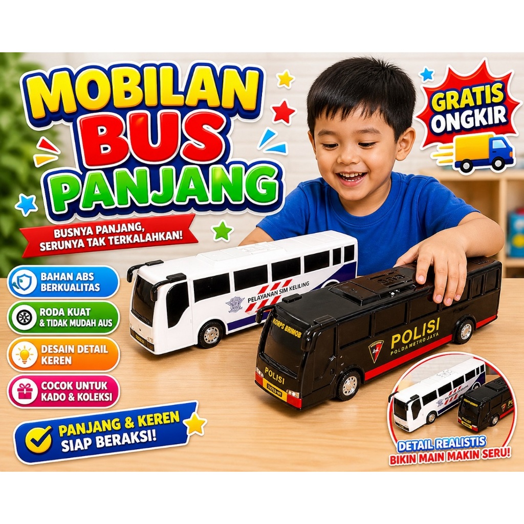 Mainan Mobil Bus Polisi Mainan Mobil Bus Polisi Brimob