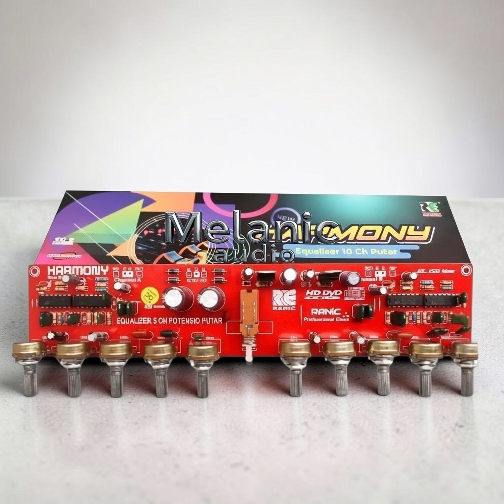 Kit Equalizer 10 Channel Stereo Harmony dengan potensio putar.