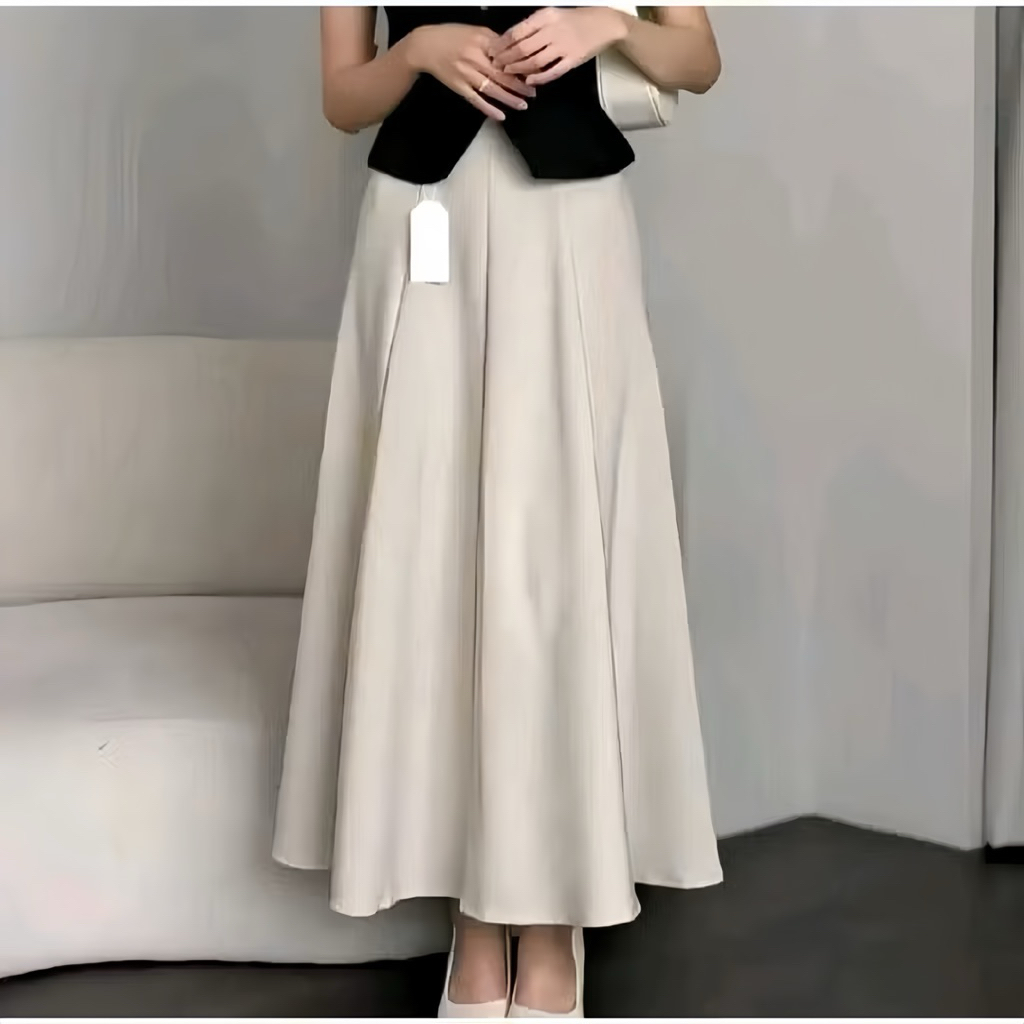 AUDY SKIRT KOREAN LOOSE MAXI SKIRT SCUBA POLOS