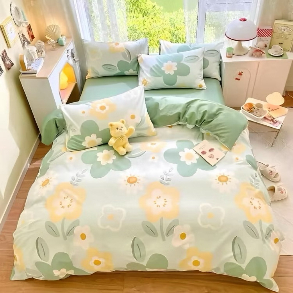 SPREI MOTIF FLOWER SAGE OLIVIA MATCHA  SPREI AESTHETIC MOTIF BUNGA/ SPREI AESTHETIC KOREA STYLE MOTI