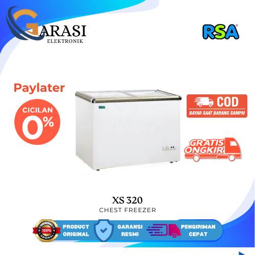 RSA XS-320 CHEST FREEZER XS 320 PINTU KACA GESER SLIDING FREEZER BOX ES CREAM