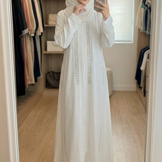 Gamis Abaya Remaja Gamis Terbaru MECCA Bahan Sabrina anti UV