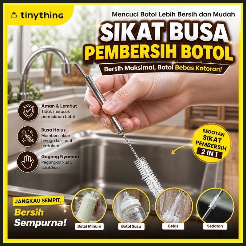 Sikat Sedotan Stainless Steel / Pembersih Sedotan / Pembersih Sedotan Stainless Steel