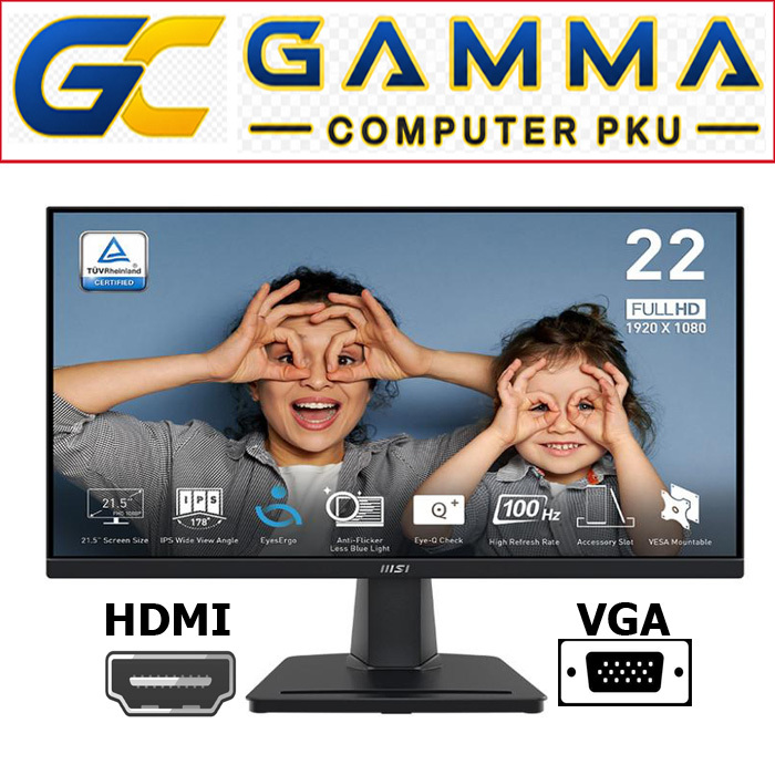 LED MONITOR MSI PRO MP225V 22" FHD 100HZ 1MS / MONITOR 22 INCH / MSI 22" MP 225 V