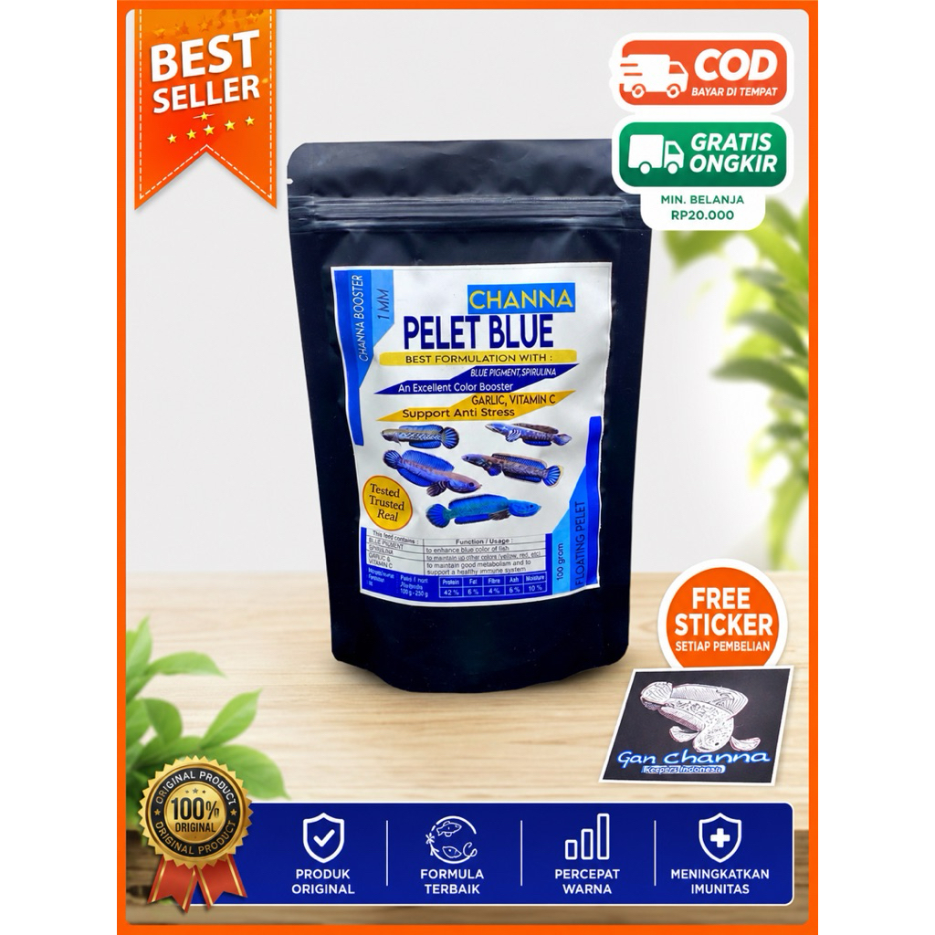 Pelet Premium Blue Murah - Pelet Blue Channa - Pakan premium blue ikan channa - Pelet premium blue b