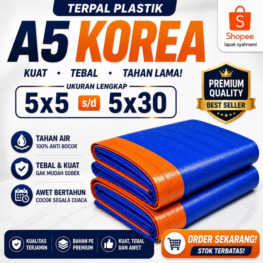Terpal paling laris di shoope terpal plastik Korea A5 5x5 5x6 5x7 5x8 5x9 5x10 terpal tenda terpal t