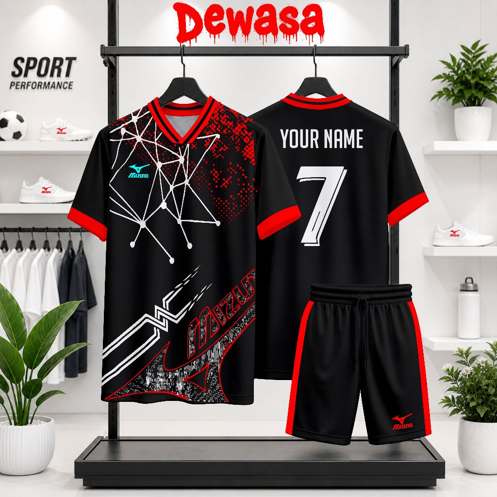 COD Baju Bola Custom Nama Laki Volly Olahraga Dewasa Setelan Dewasa Kaos Gym Running Unisex Original