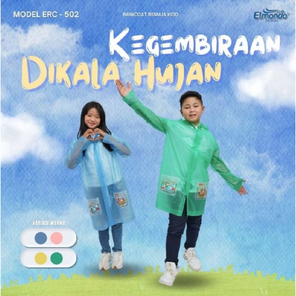 Jas Hujan Ponco Anak merk Elmondo tipe 502