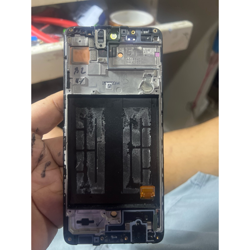 lcd set fram  dan  fingerprint samsung a51 minus grenline