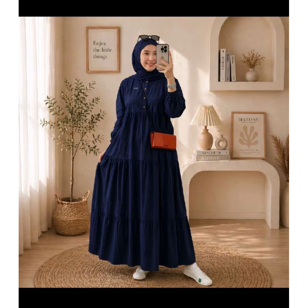 midi dress kirania rayon premium busui friendly