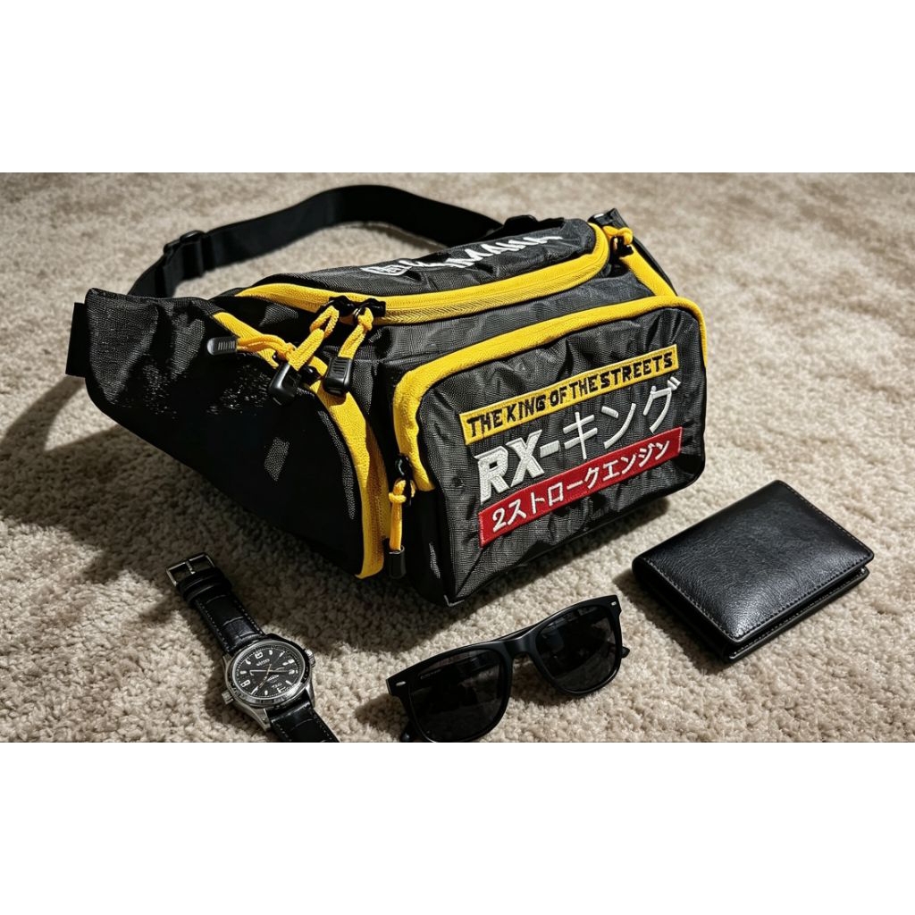 Tas waistbag & topi bordir RX-king / RX king terbaru