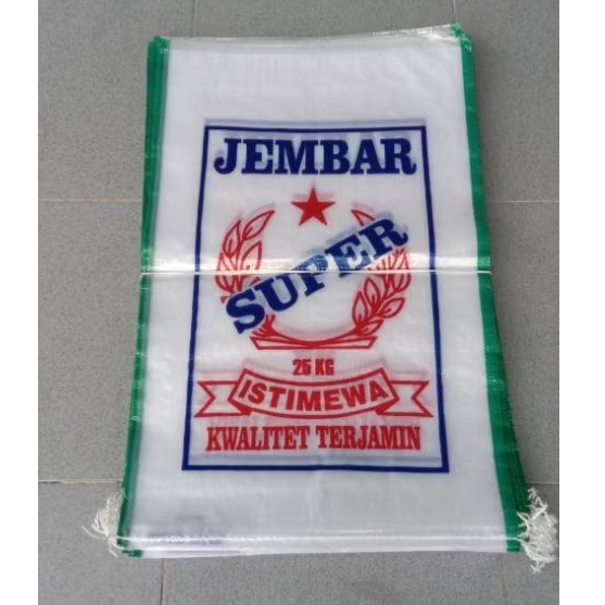 Karung JEMBER SUPER 25Kg isi 50 Pcs - Karung Beras Transparan